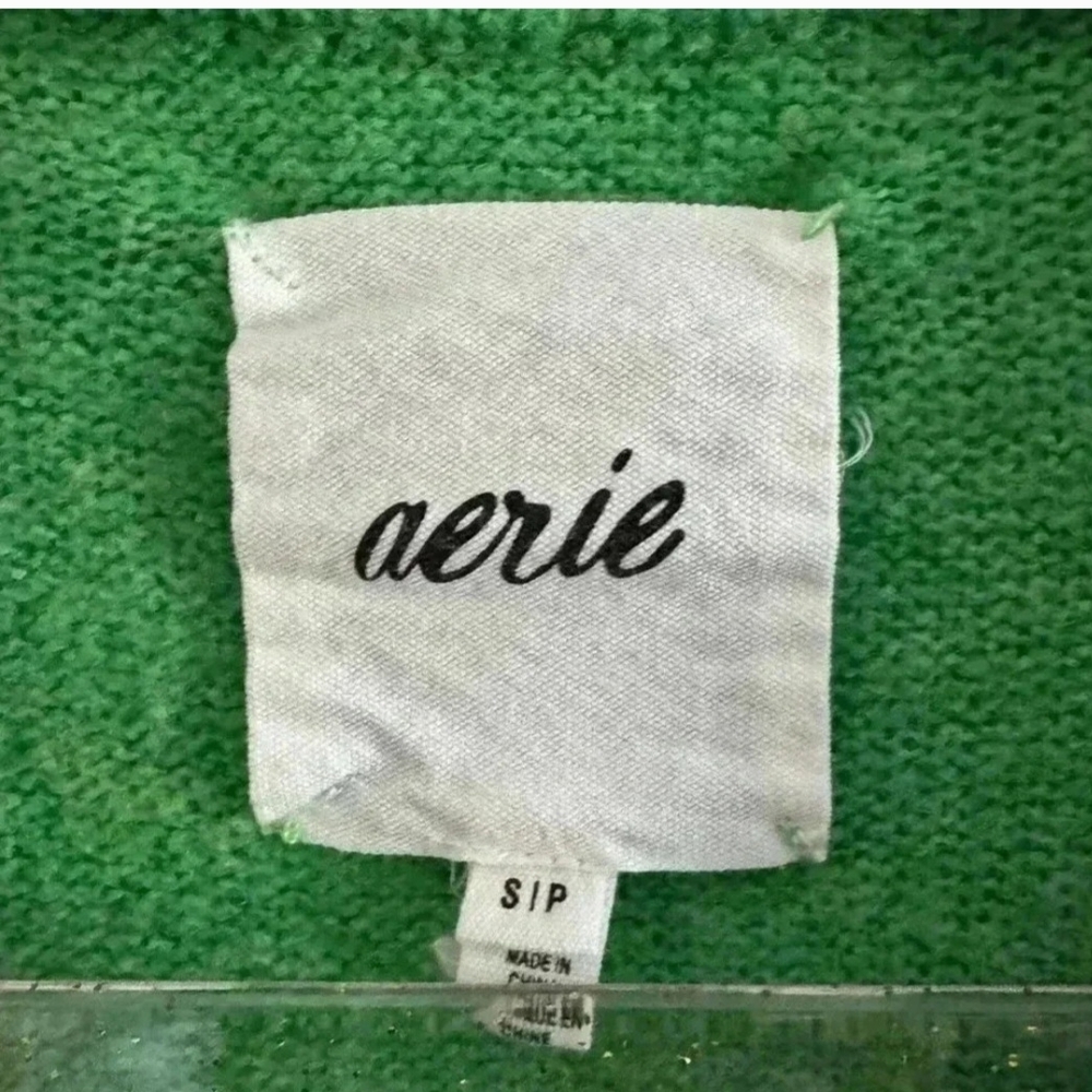 Aerie Oversized Green Crew Neck Sweater - Picture 3 of 3
